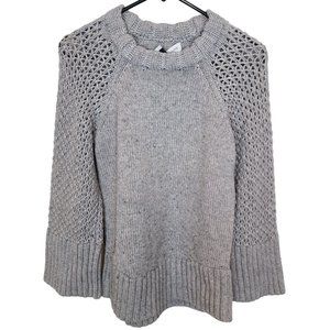 Derek Lam 10C X Athleta Womens S Gray Wool Cashmere Chunky Bell Sleeve Sweater